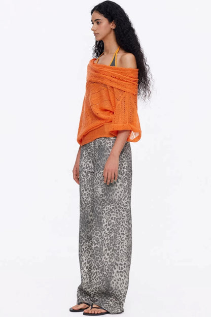 One-Shoulder Oversized Knit Blouse