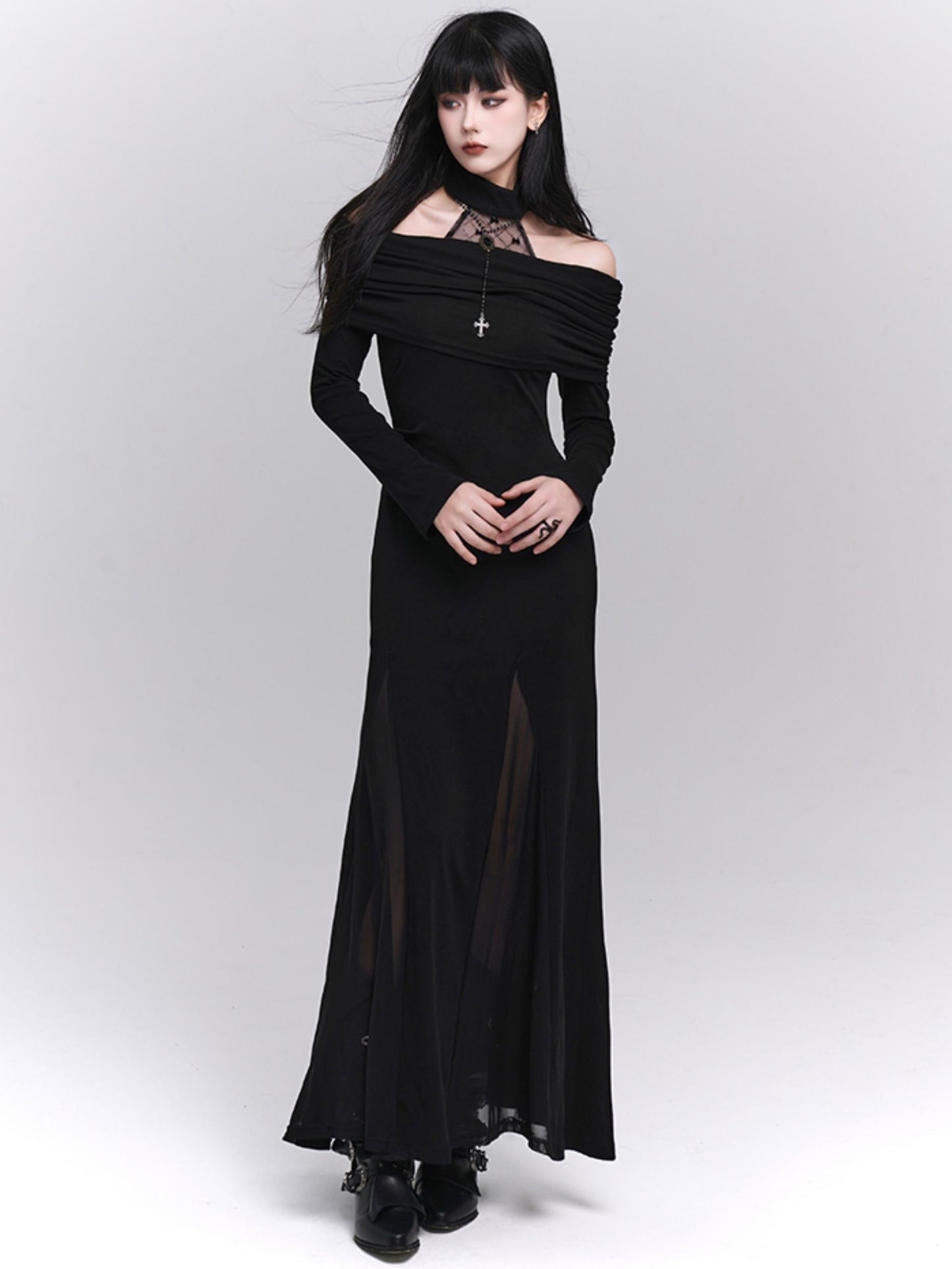 Dark Style Unique Halterneck Dress