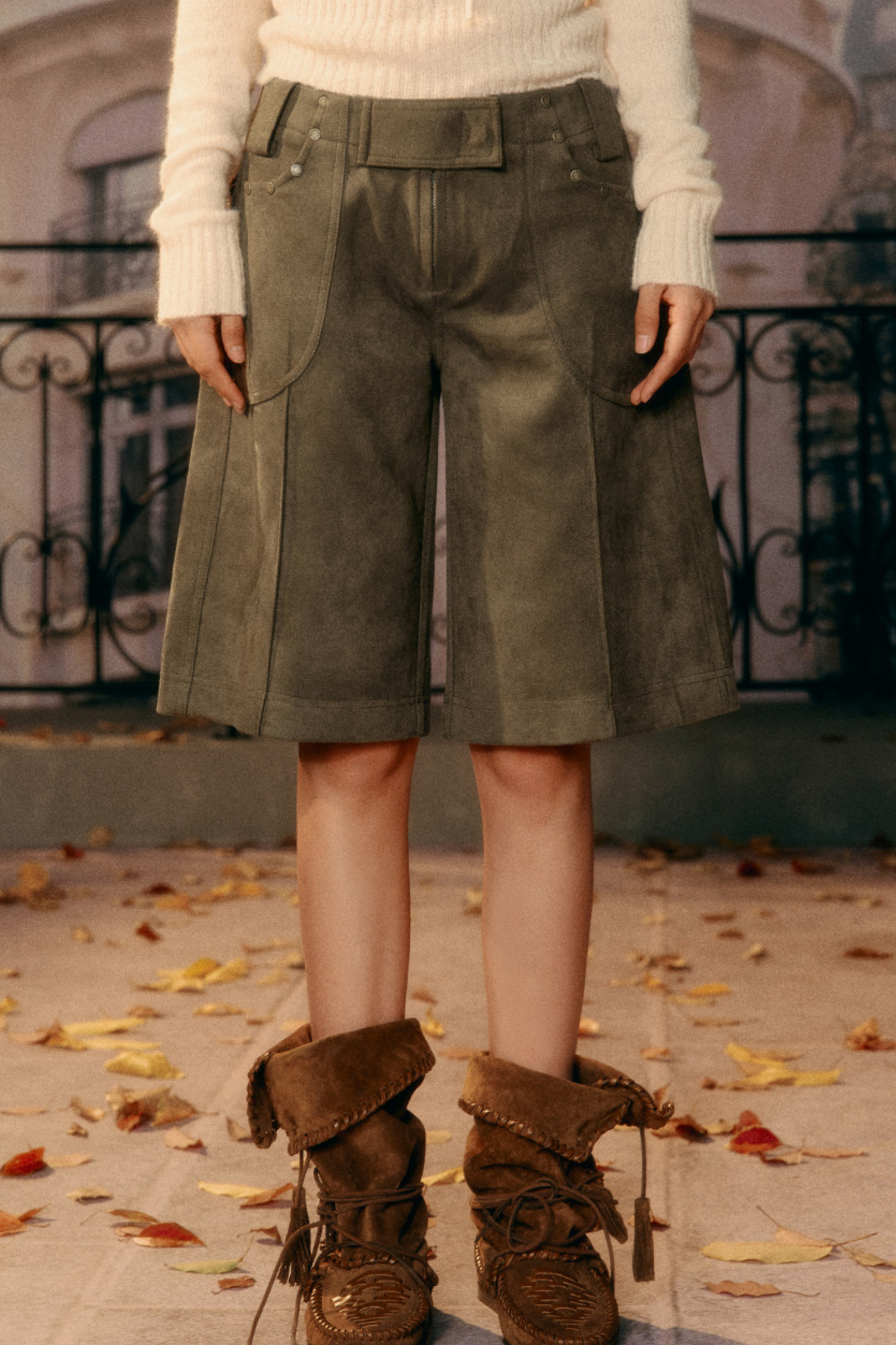 Retro Imitation Suede Pants