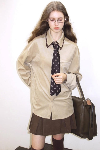 Shell-Edged Corduroy Winter Shirt