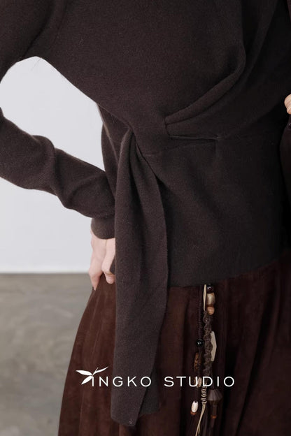 Chestnut Brown Deconstructed Sweater