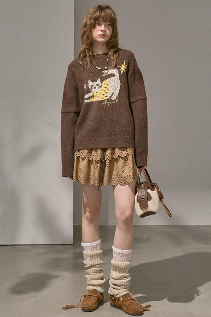 Cute Slouch Knit Sweater Top