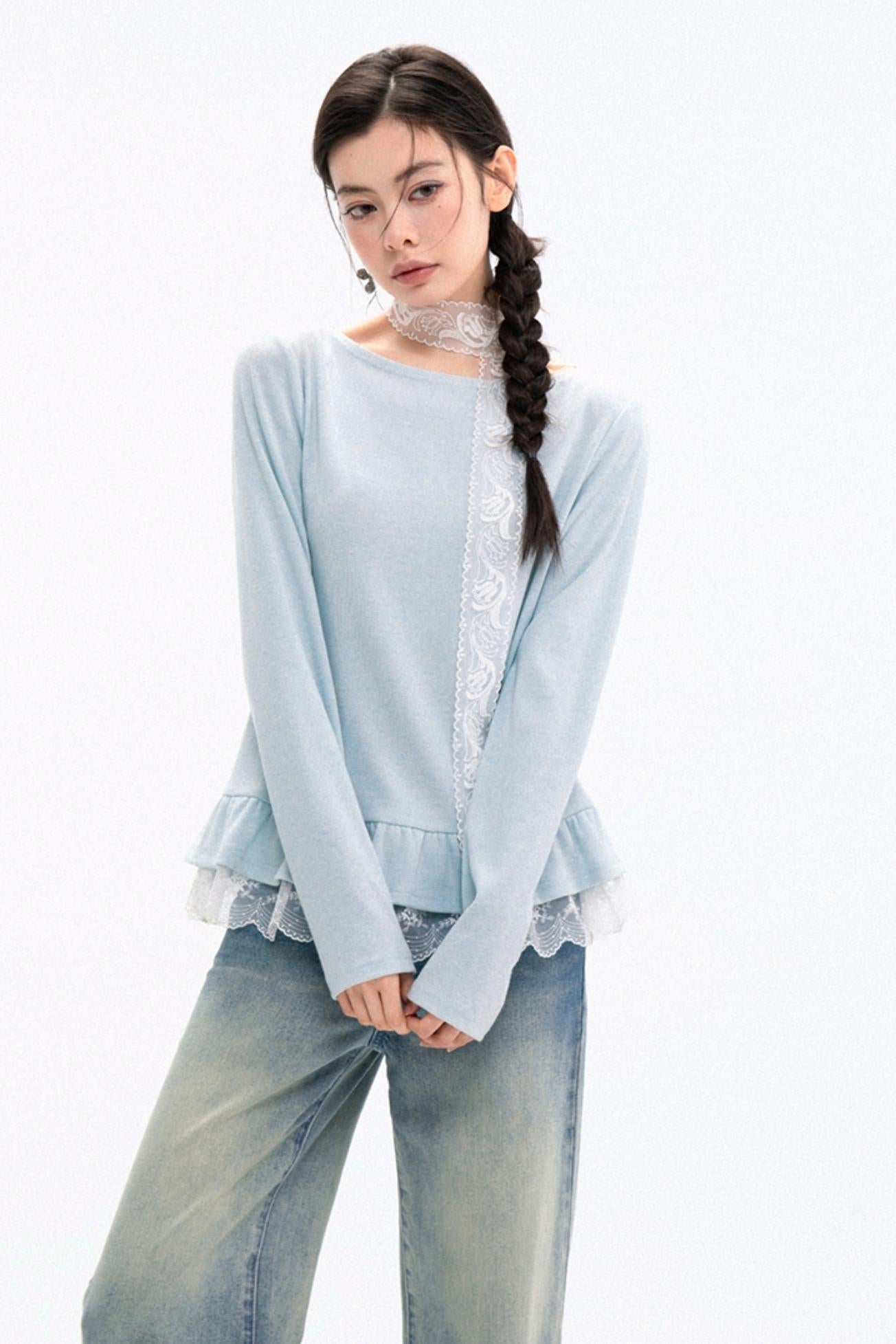 Cloud Neon Blue Long Sleeve T-Shirt