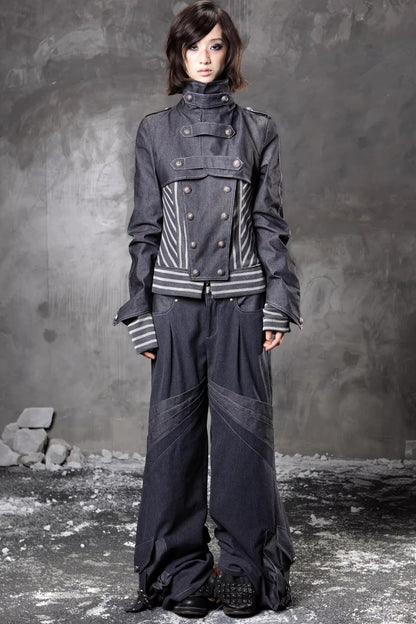 Retro-Denimhose mit weitem Bein