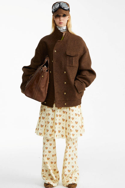 Detachable Pleated Two-Wear Slimming Culottes Pants Set