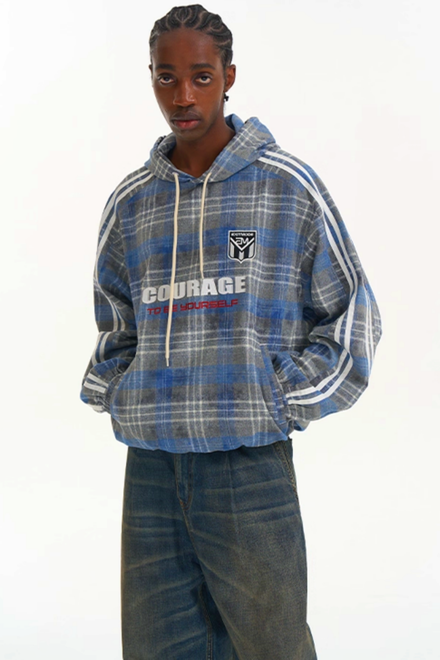 Patchwork-Plaid-Pullover
