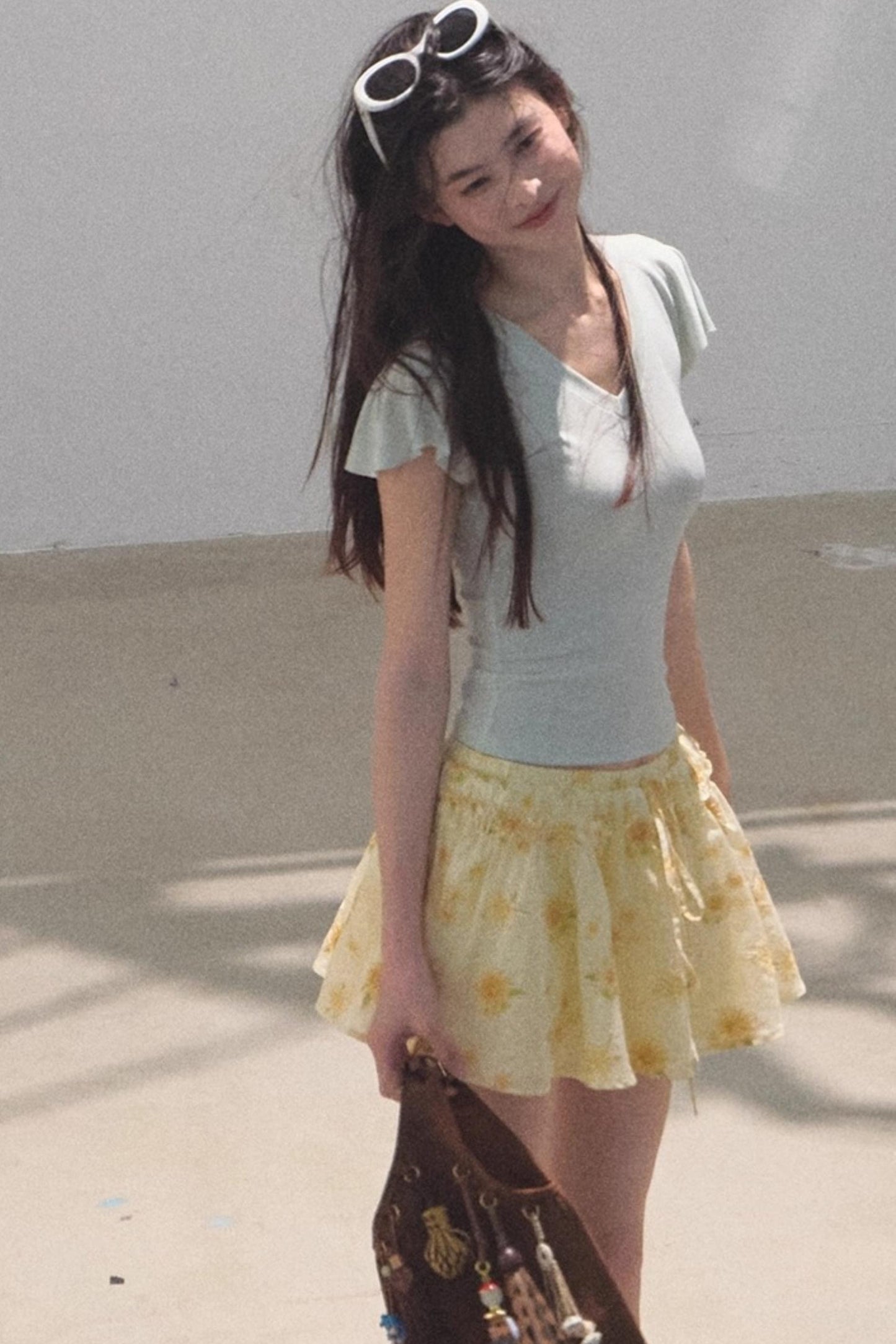 Embroidered Lyocell Puffy A-Line Skirt