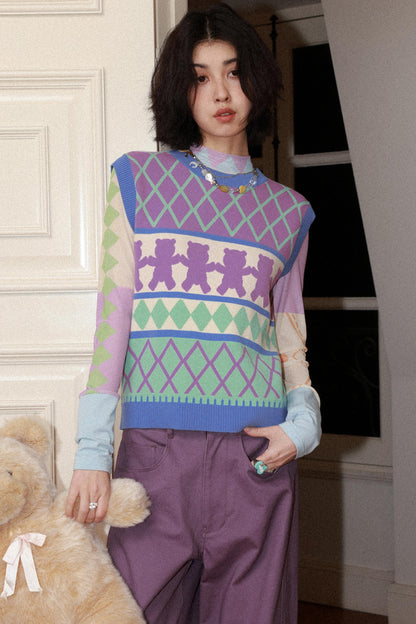 Retro Waffle Knit Vest