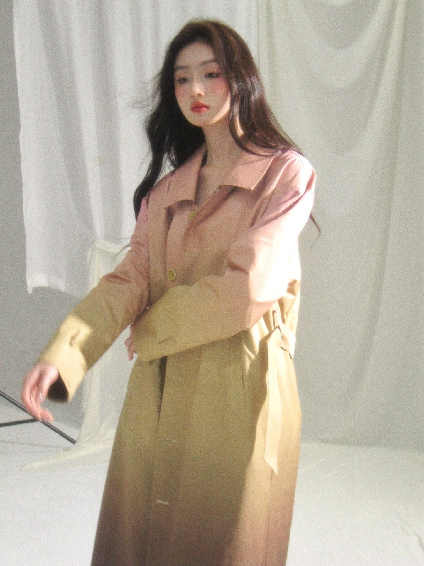 Mid-length short- long leather jacket