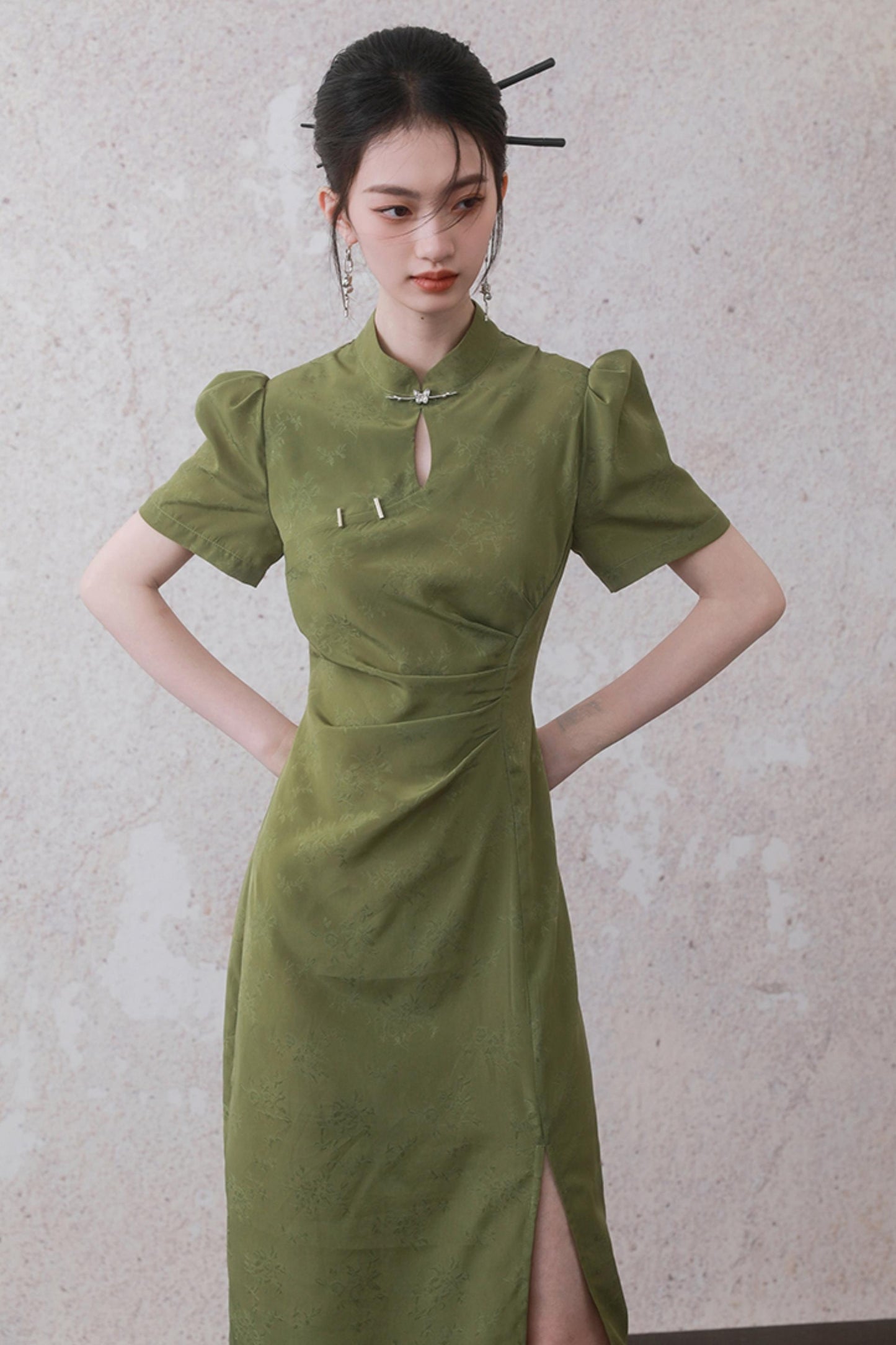 Plum Jacquard Tencel Dress