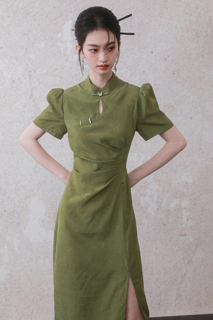 Plum Jacquard Tencel Dress