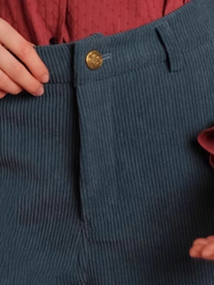 Corduroy Straight 9-minute Pants