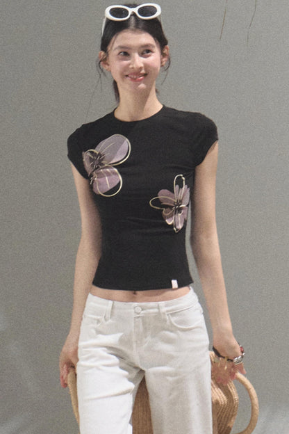 Begonia Bloom Slim Fit T-Shirt