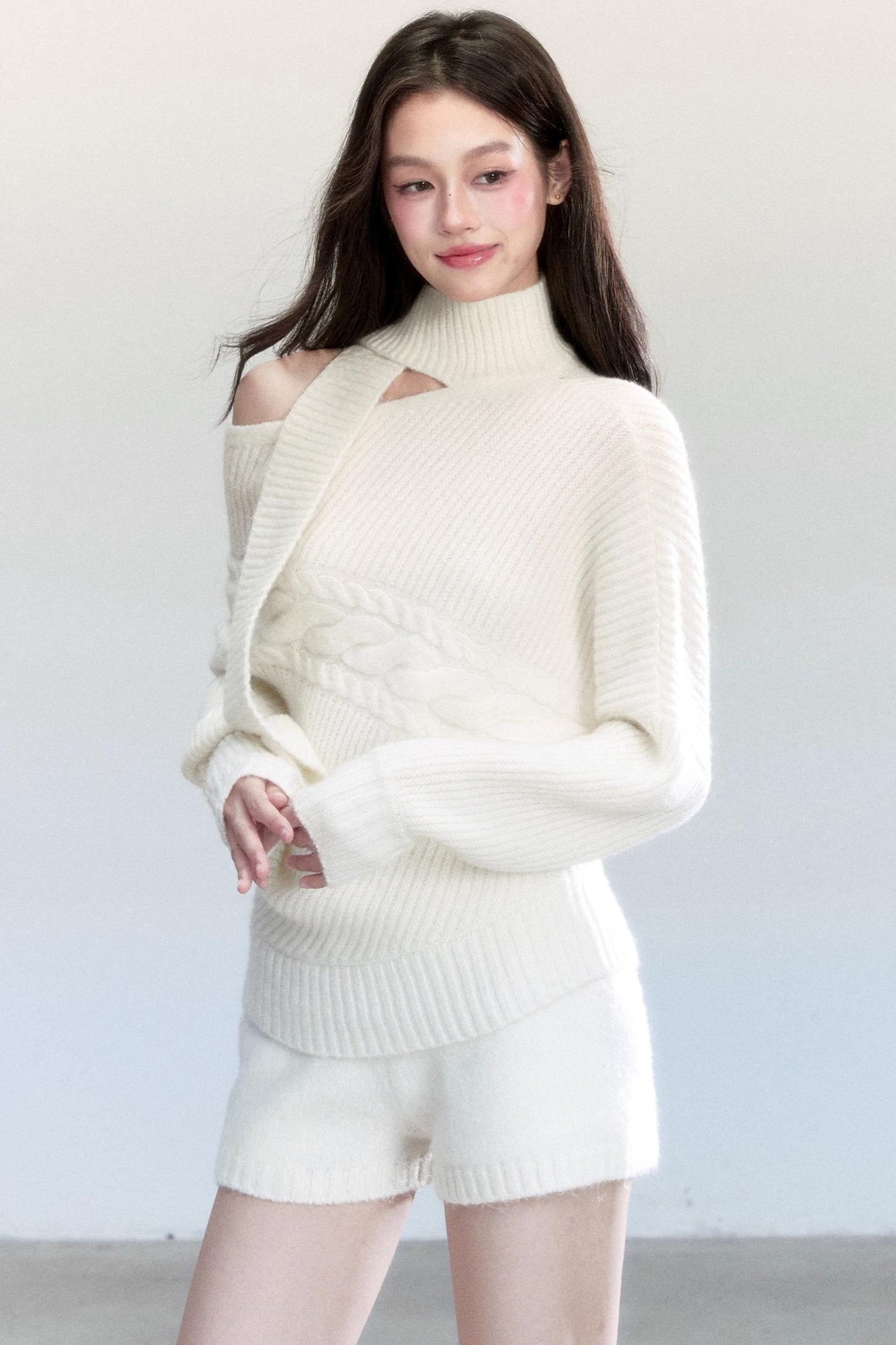 Korean Bat Sleeve Top Shorts Set-Up