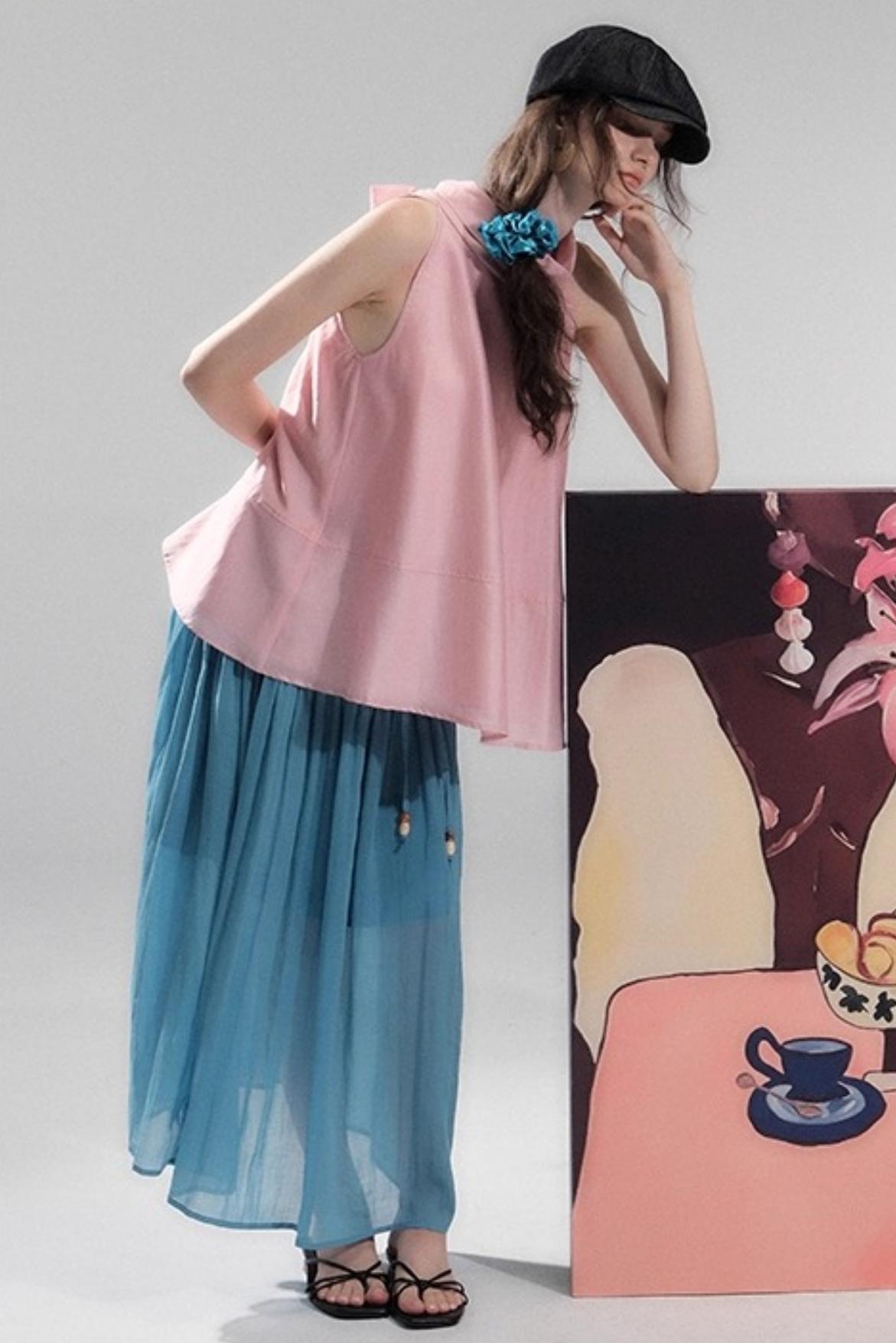 Sea Glass Tencel Ruffle Crop Dress Set-Up