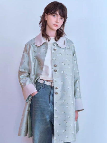 Jacquard Trench Coat