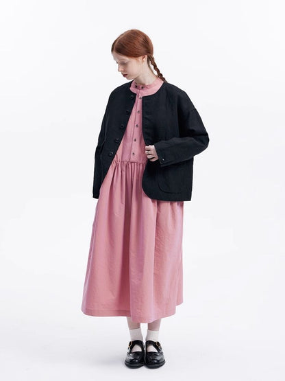 Basic Long Sleeve Literary Dress