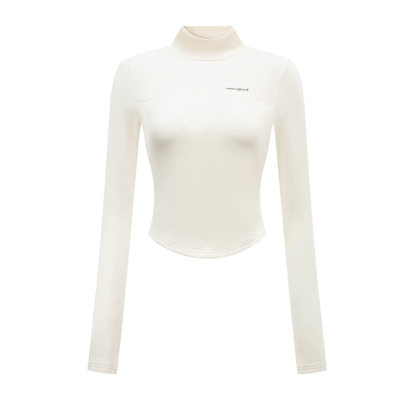 Warm half-neck slim base layer T-shirt