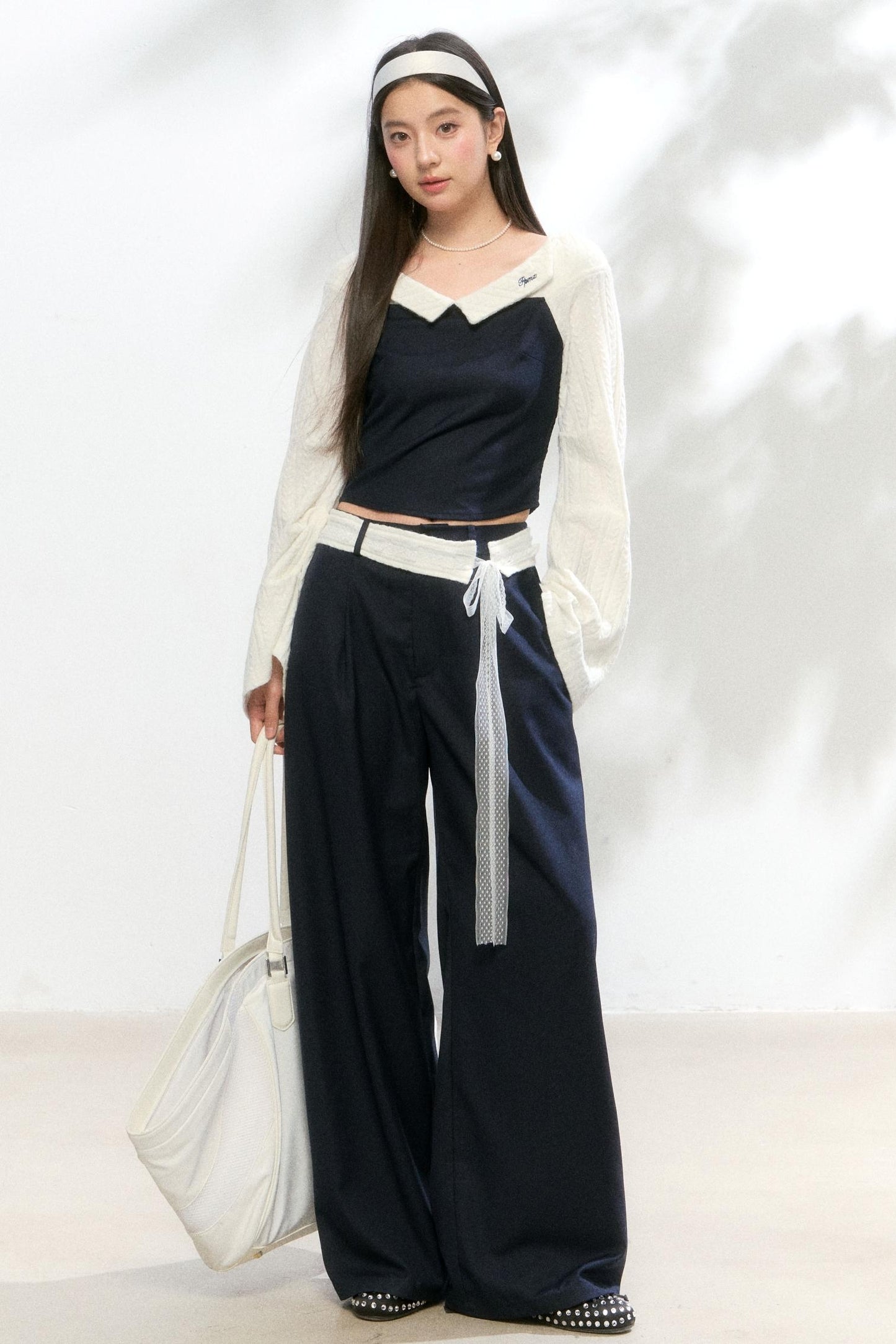 One-Shoulder Knitted Suit Set-Up