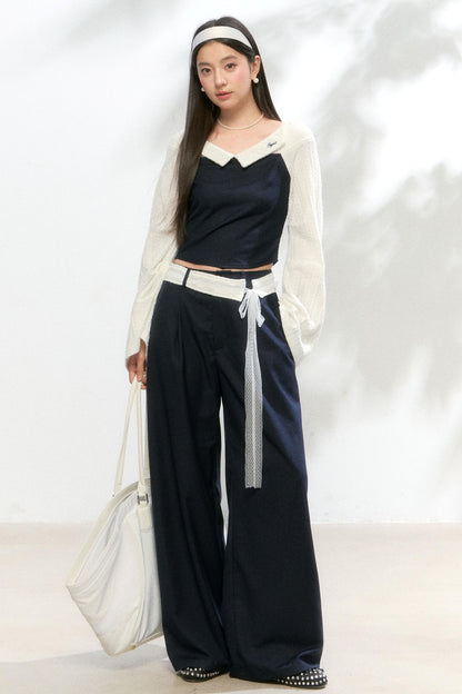 One-Shoulder Knitted Suit Set-Up