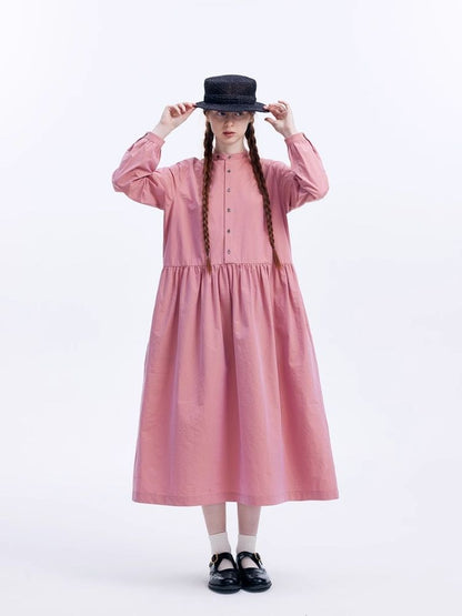 Basic Long Sleeve Literary Dress