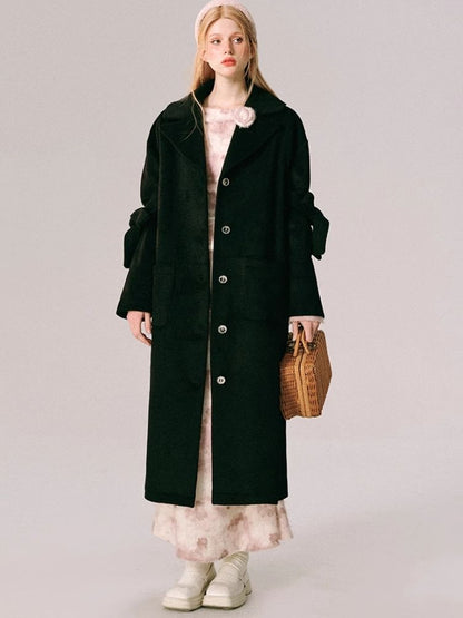 Wool Bow French Long Tweed Jacket