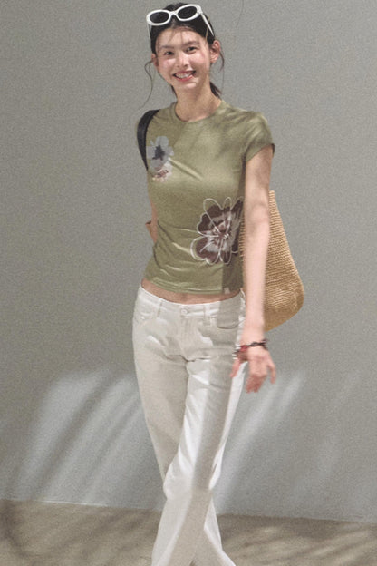 Begonia Bloom Slim Fit T-Shirt