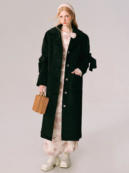 Wool Bow French Long Tweed Jacket