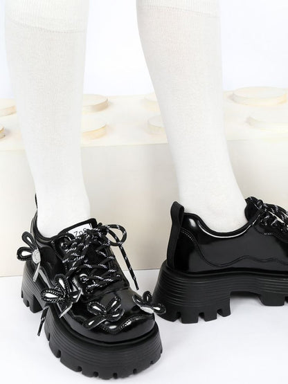 Ribbon design platform shoes