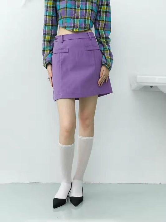 Retro package hip half skirt