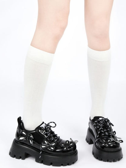 Ribbon design platform shoes