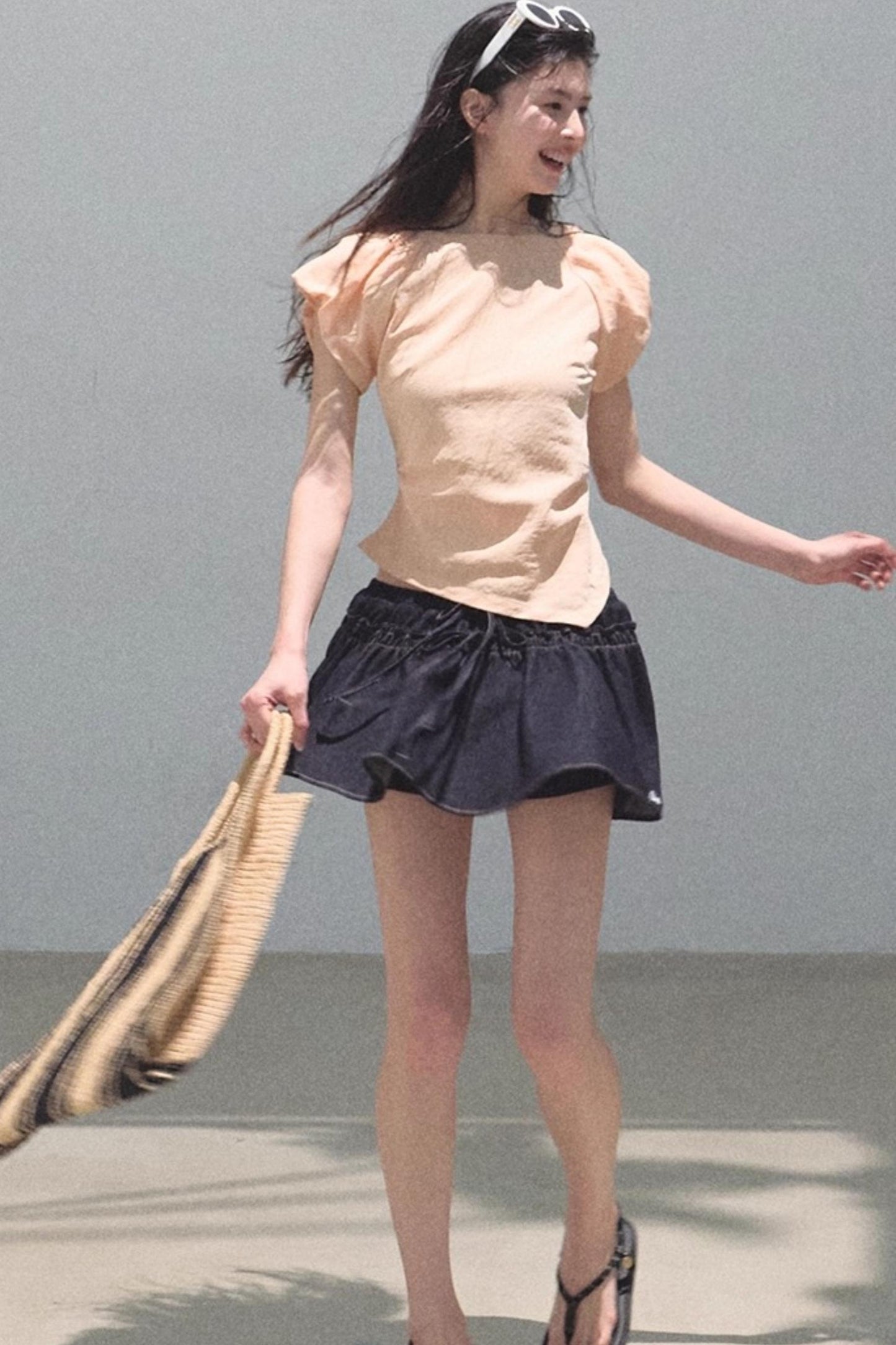 Embroidered Lyocell Puffy A-Line Skirt