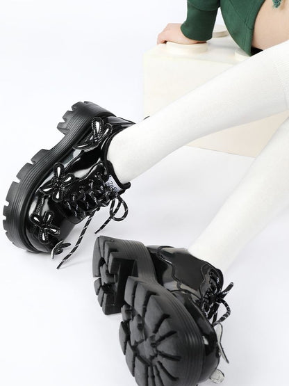 Ribbon design platform shoes