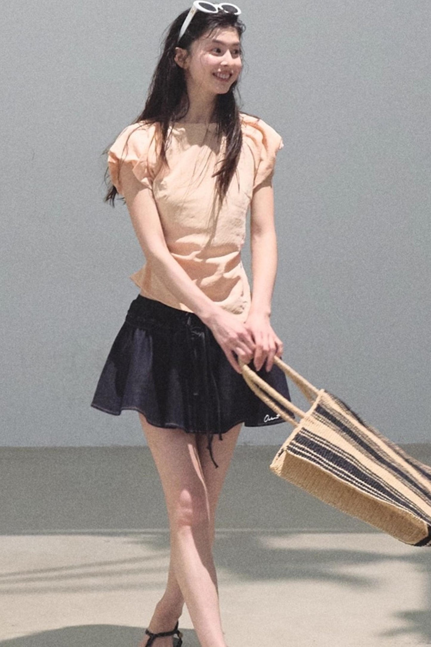 Embroidered Lyocell Puffy A-Line Skirt