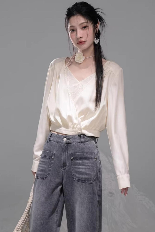 Embroidered Apricot Halter Top Set