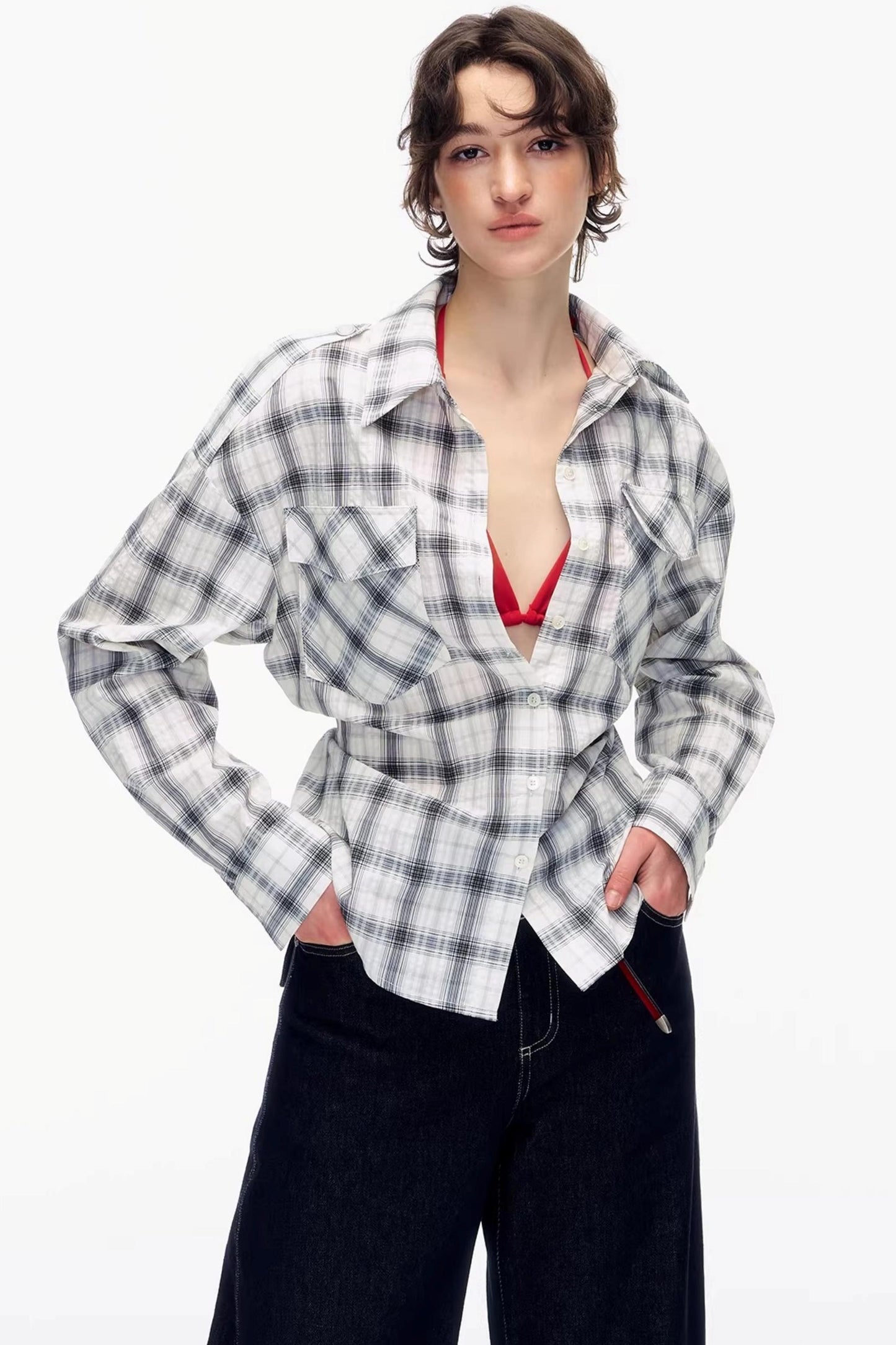 Pose Silhouette Plaid Shirt