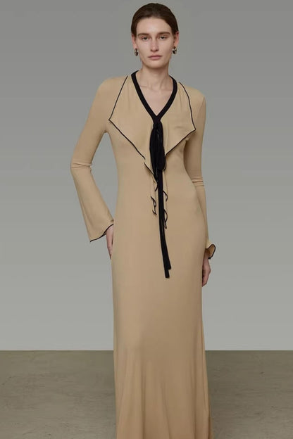 Color-Blocked Tie Dress