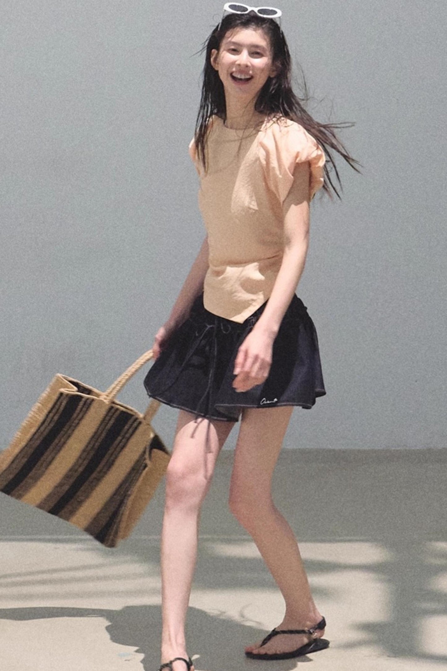 Embroidered Lyocell Puffy A-Line Skirt