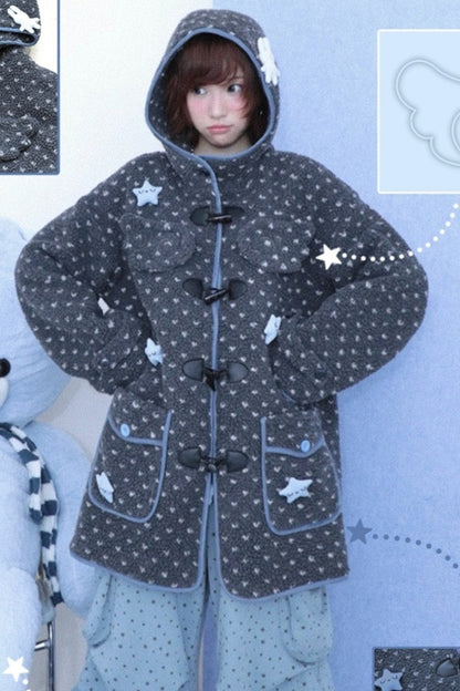 Polka Dot Grey Hooded Jacket