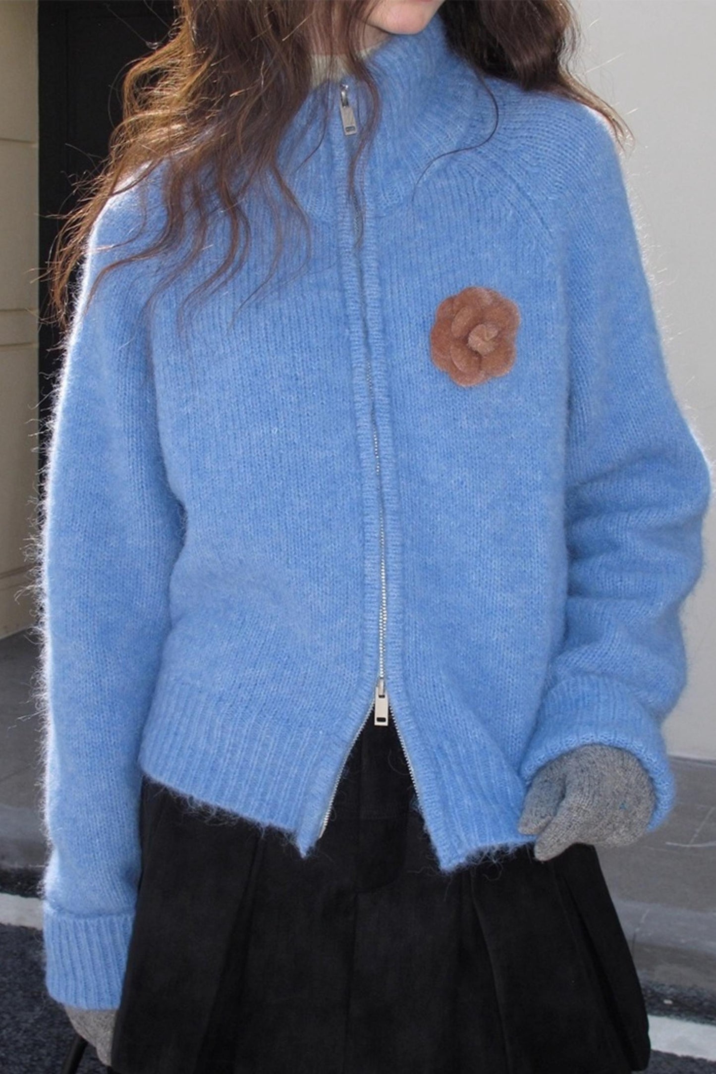Alpaca 3D Flower Sweater