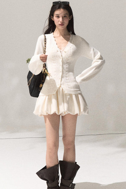 Obscure V-Neck Knitted Cardigan