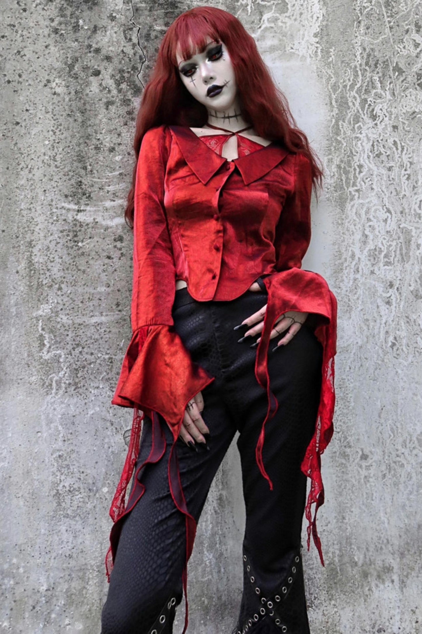 Vampire Blood Red Halterneck Top