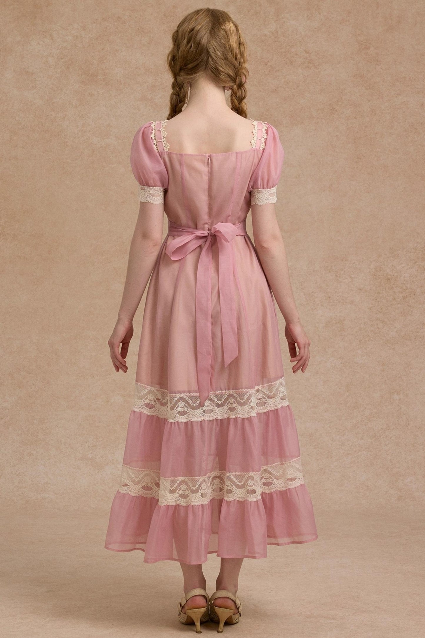 Tulip Satin Ribbon Pink Dress