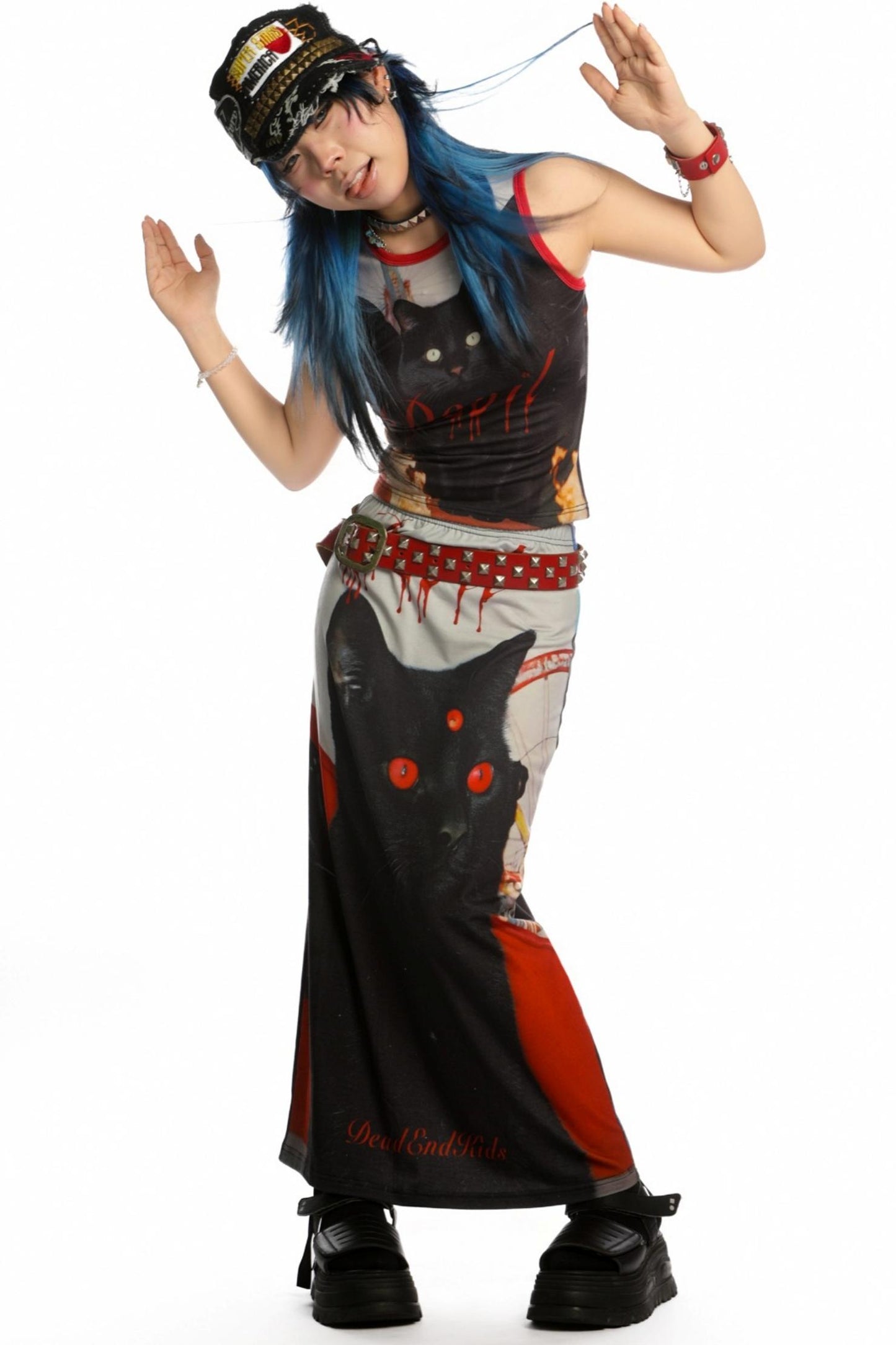 Reversible Print Stretch Casual Maxi Skirt