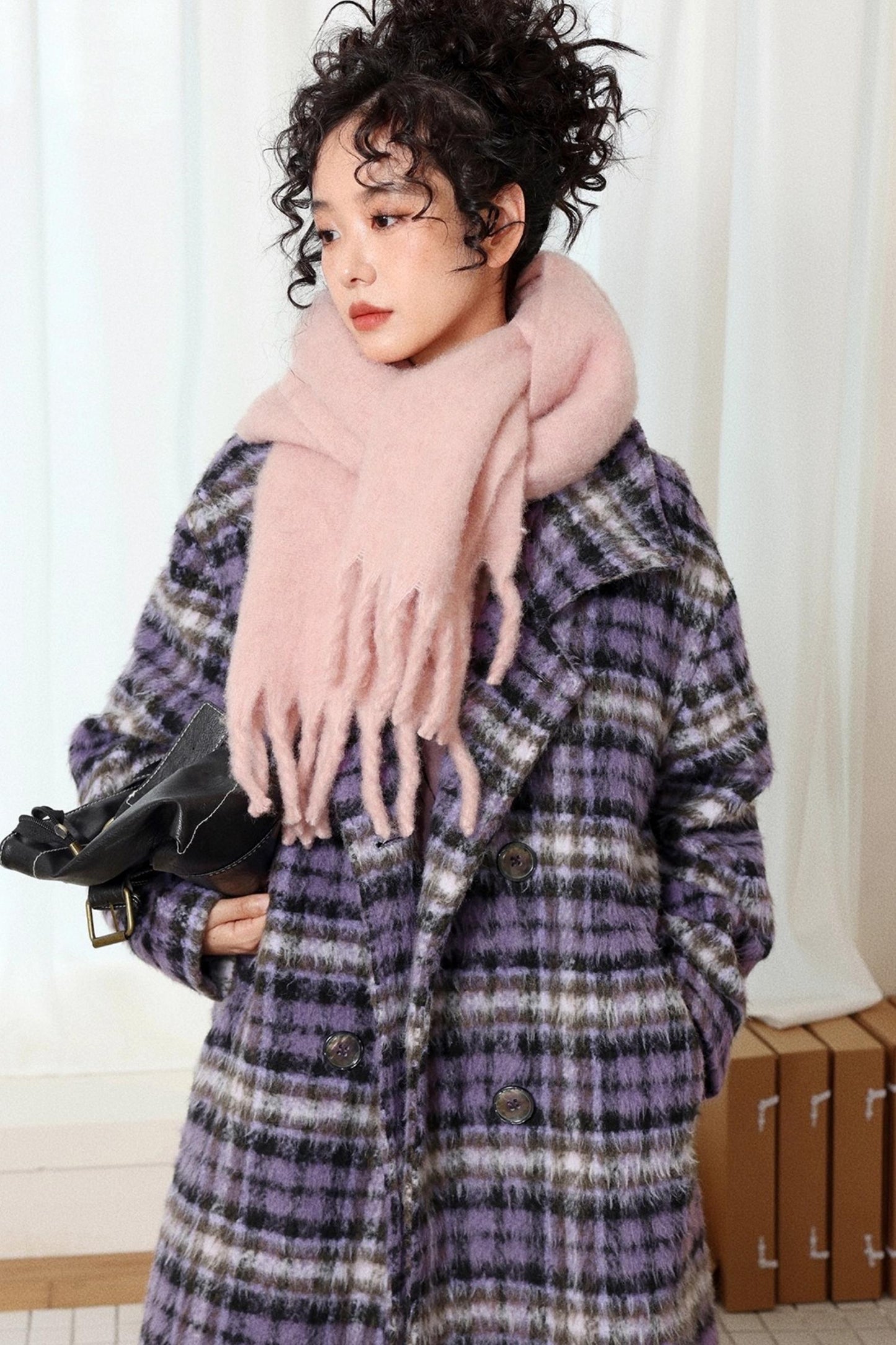 Plaid Woolen Winter Coat