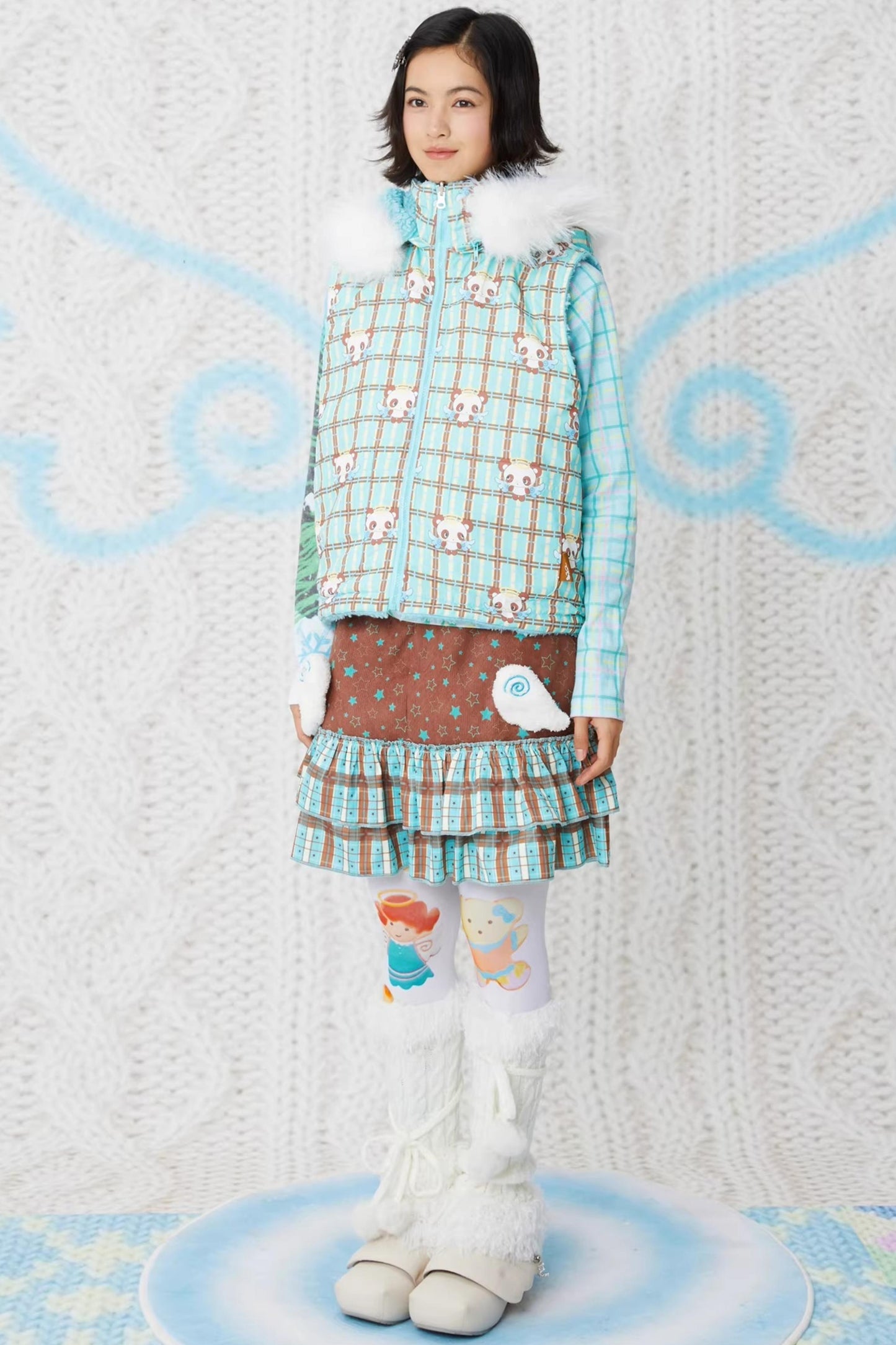 Double-Sided Panda Cotton Vest Jacket