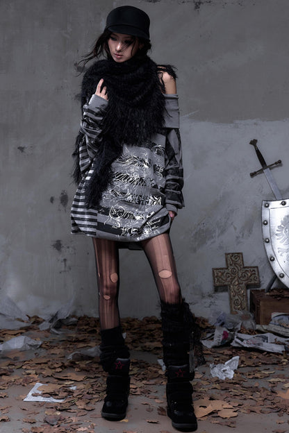 Shibuya Striped Batwing Top