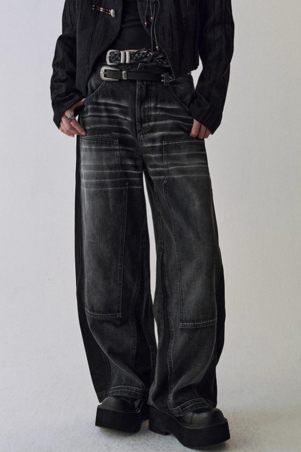 Gray Cat Whiskers Washed Jeans