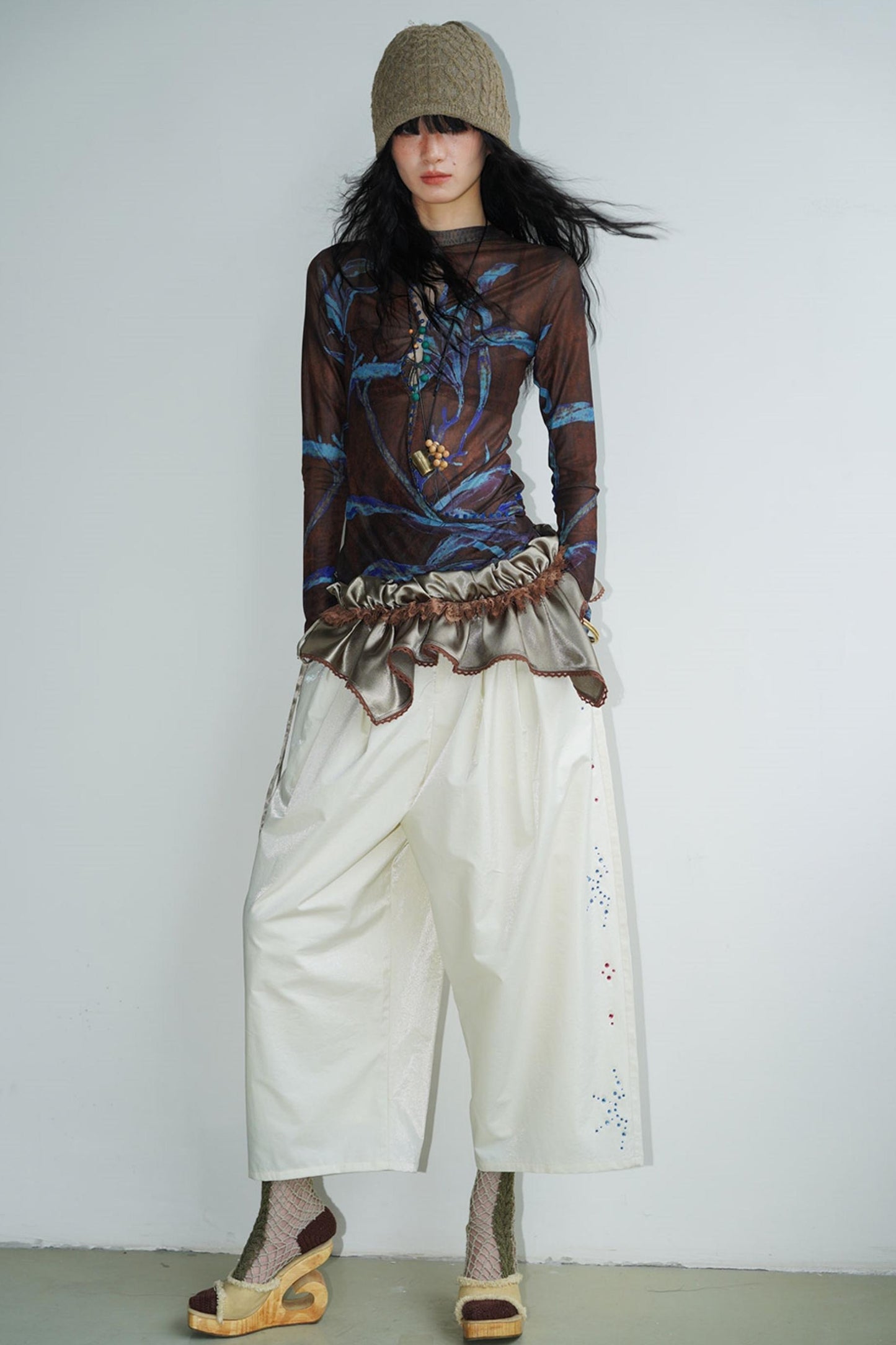 Shimmering Satin Short Skirt Curtain