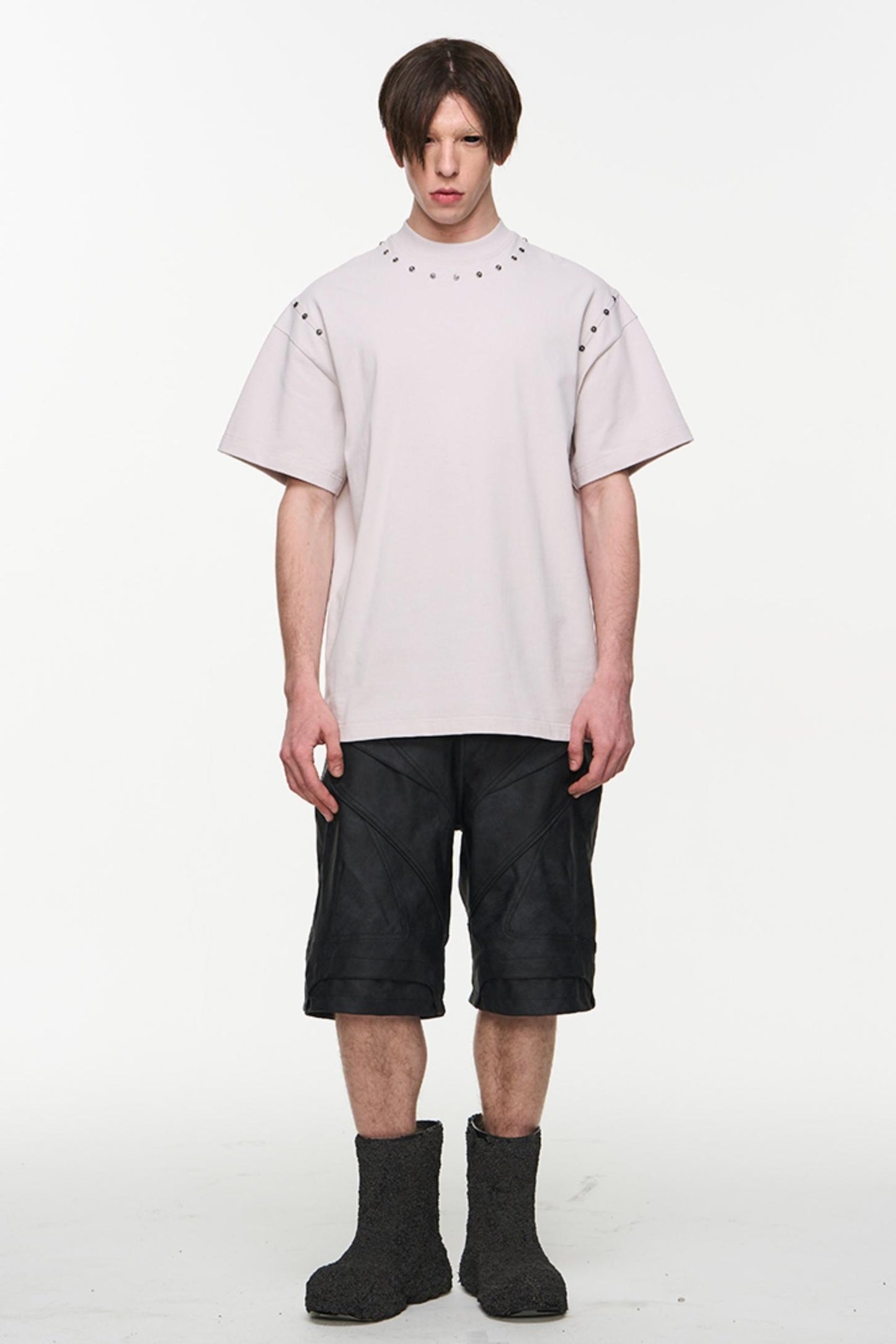 Patchwork Leather Shorts